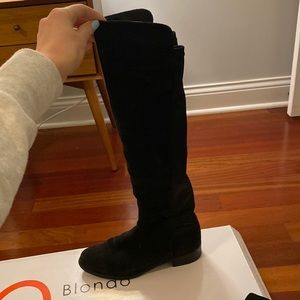 Blondo Waterproof Black Suede Over the Knee Boots